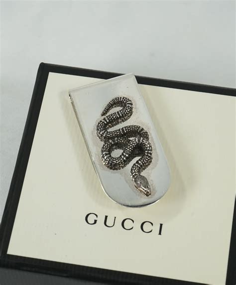 money clip metal gucci snake|Gucci Sterling Silver Snake Money Clip on SALE .